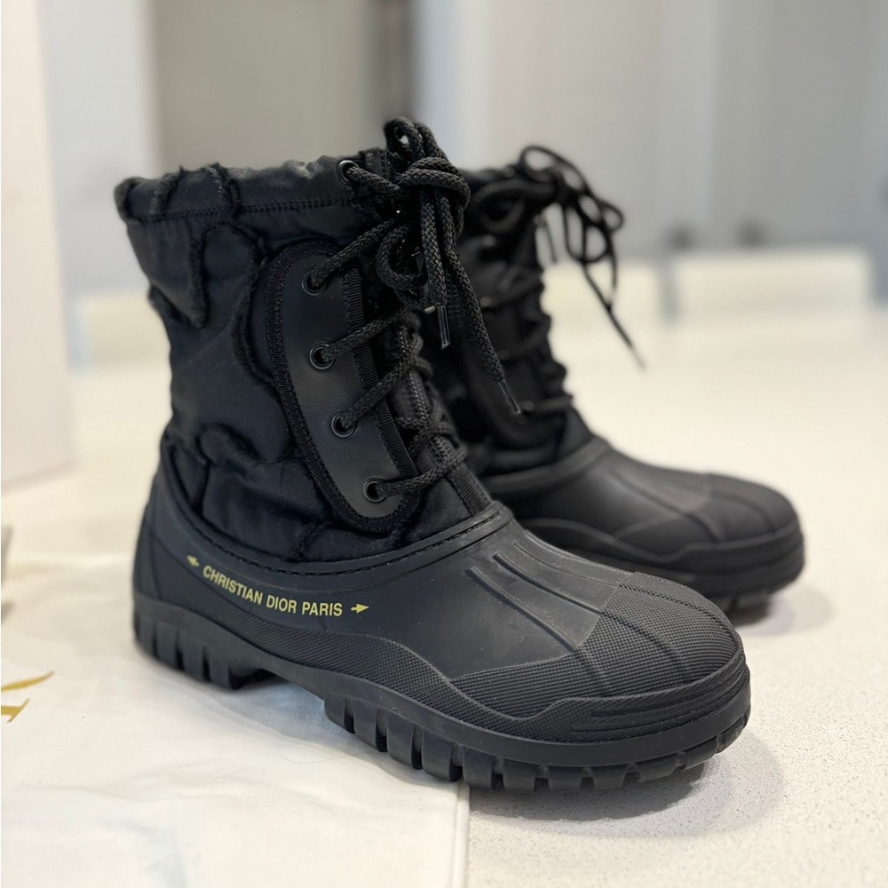 Women’s DIOR D-Venture Camouflage Nylon And Rubber Lace-Up Ankle Boots - Picture 3 of 3